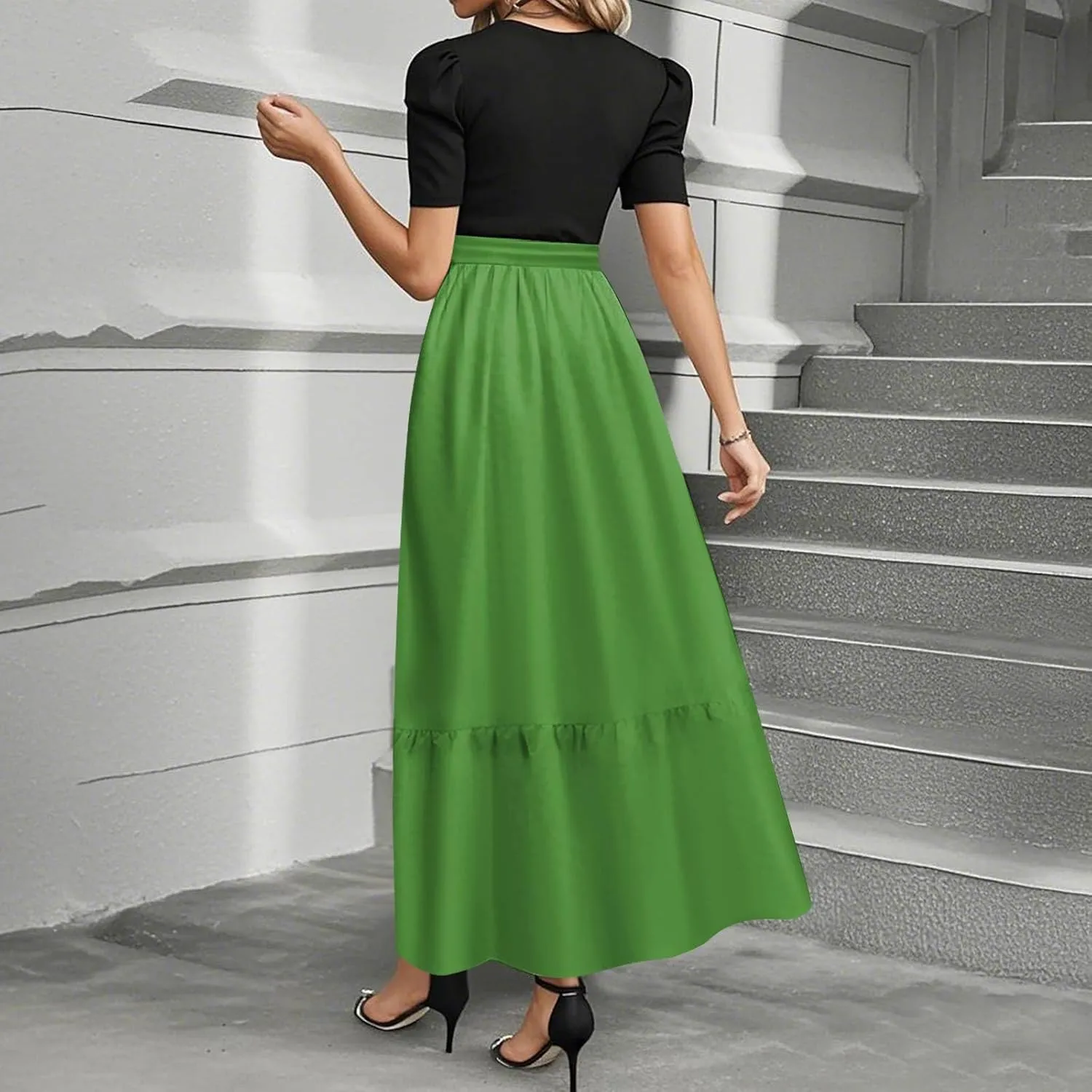 2025 Beach Dresses, Maxi Solid Color Trendy Womens Jumpsuit Elegant Bow Crew Neck Rompers for Women