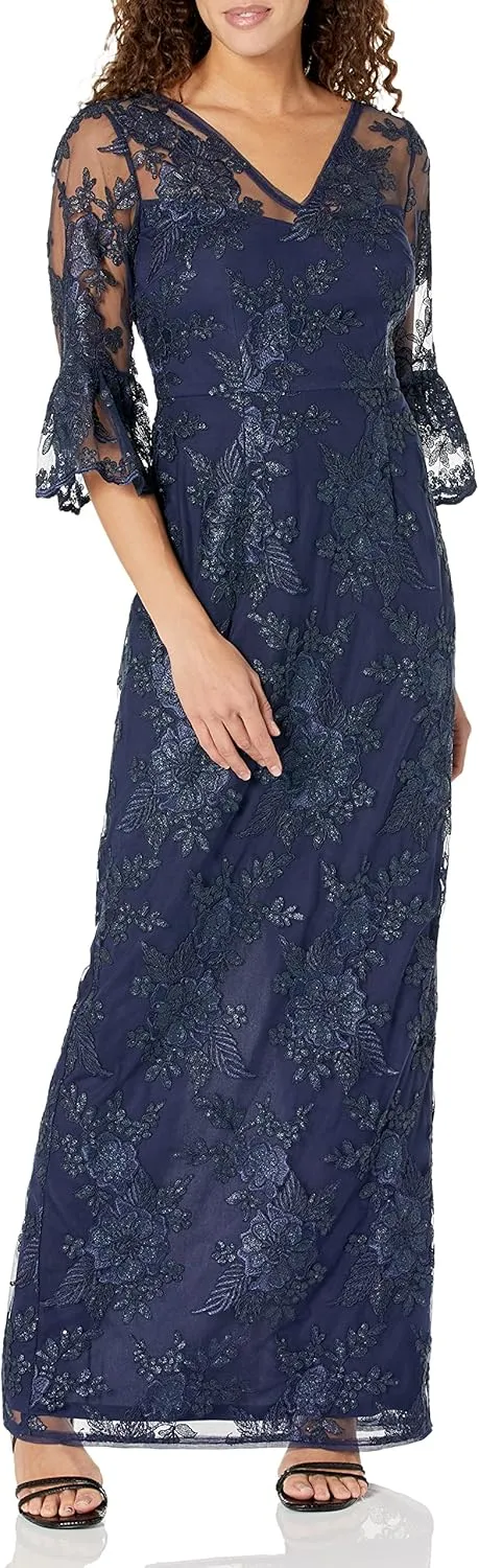 Adrianna Papell Women's Sequin Embroidery Gown