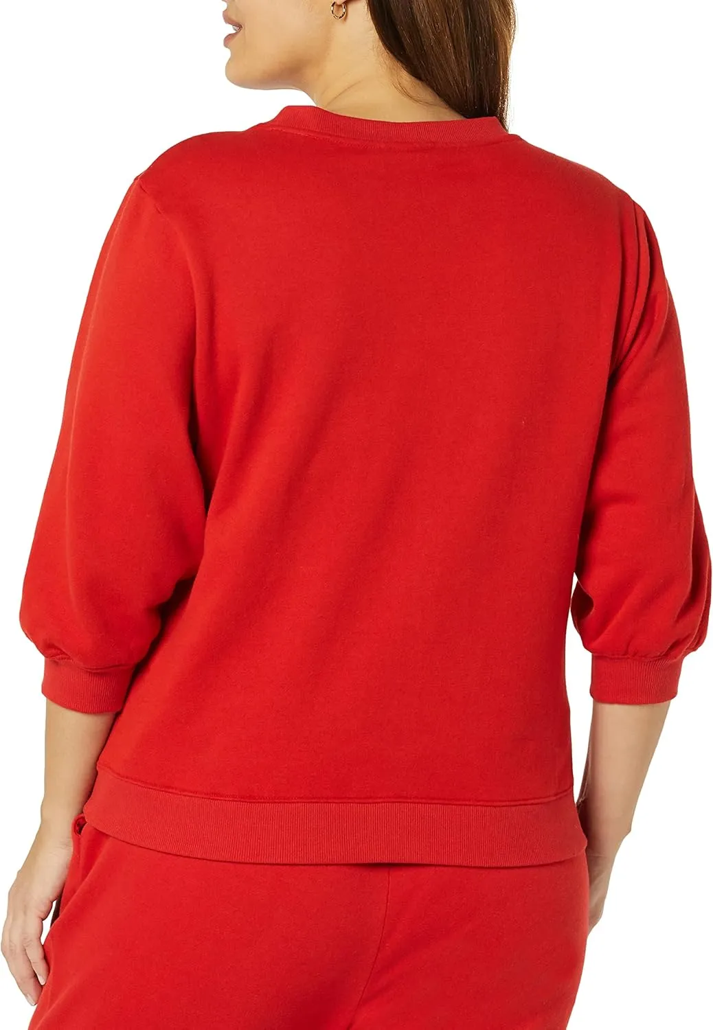 Amazon Essentials Women's Fleece Sleeve Detail Crewneck Sweatshirt