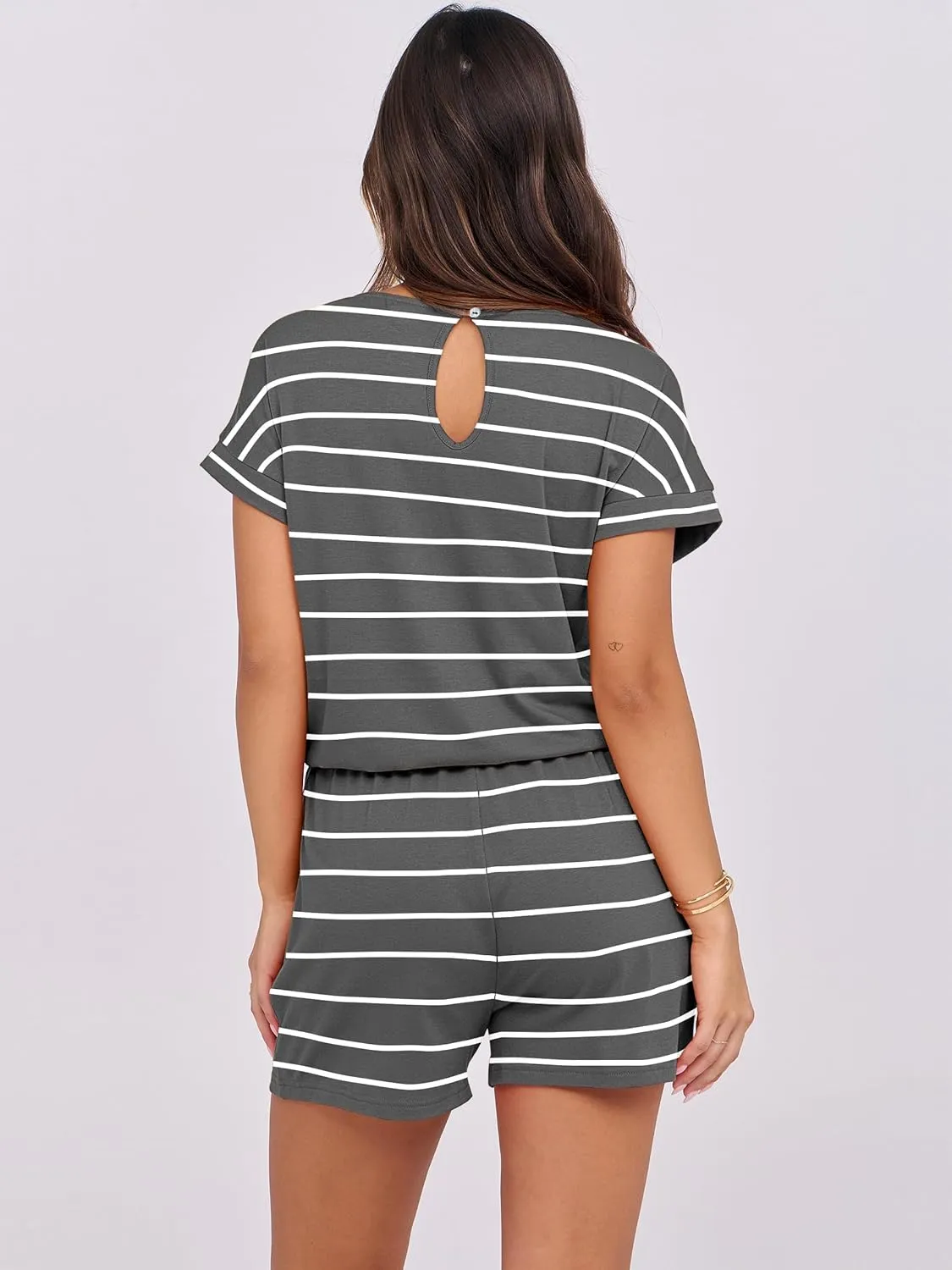 ANRABESS Rompers for Women Summer 2025 Casual Dressy One Piece Tshirt Short Pants Jumpsuit Beach Vacation Outfit Clothes
