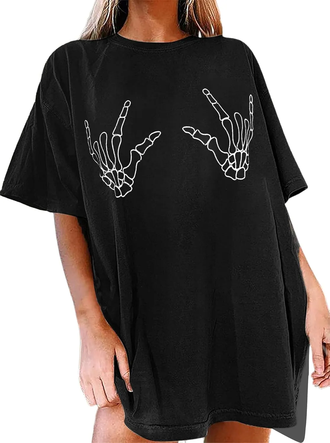 Avanova Women Graphic Letter Print Oversized T Shirt Short Sleeve Casual Summer Loose Fit Tee Top