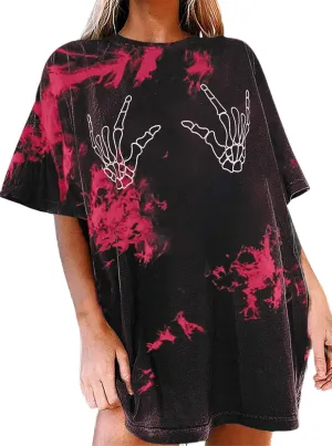 Avanova Women Graphic Letter Print Oversized T Shirt Short Sleeve Casual Summer Loose Fit Tee Top