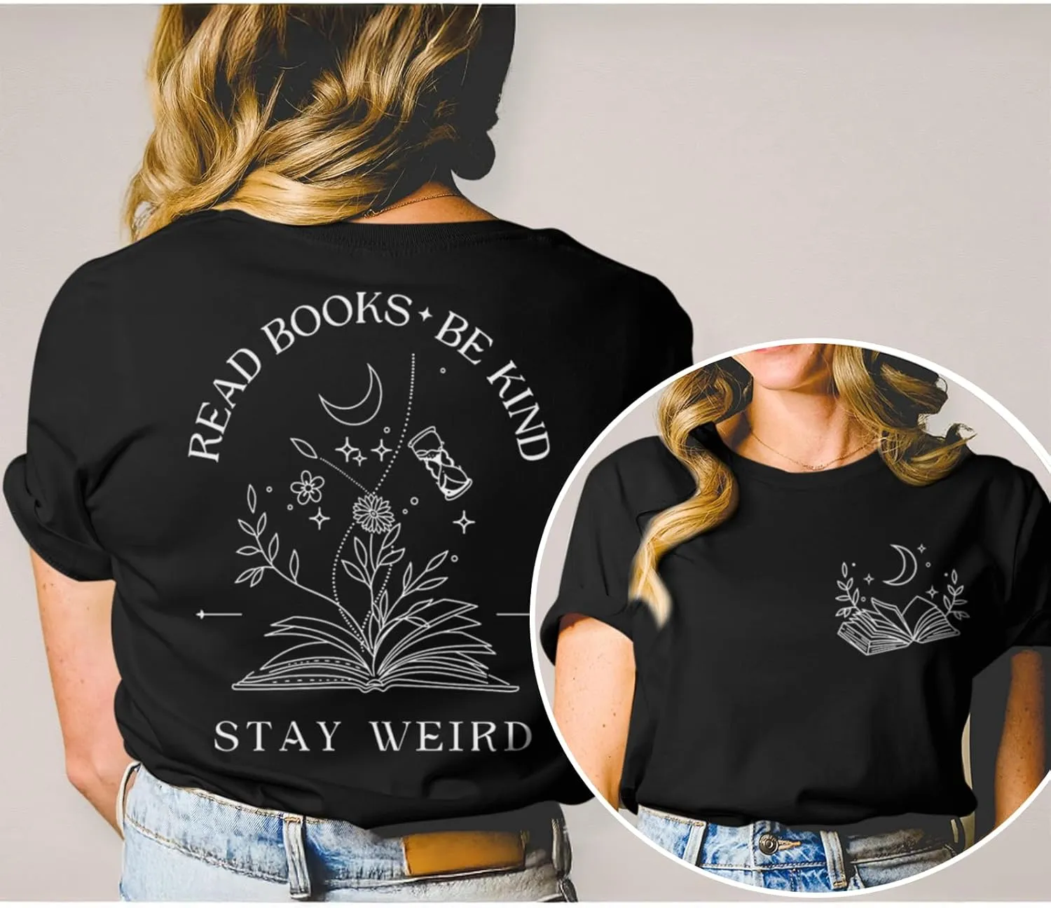 Book Shirts for Women Read Books Be Kind Stay Weird Tshirt Book Lovers Bookish Gifts Reading Shirt Bookworm Tee Tops