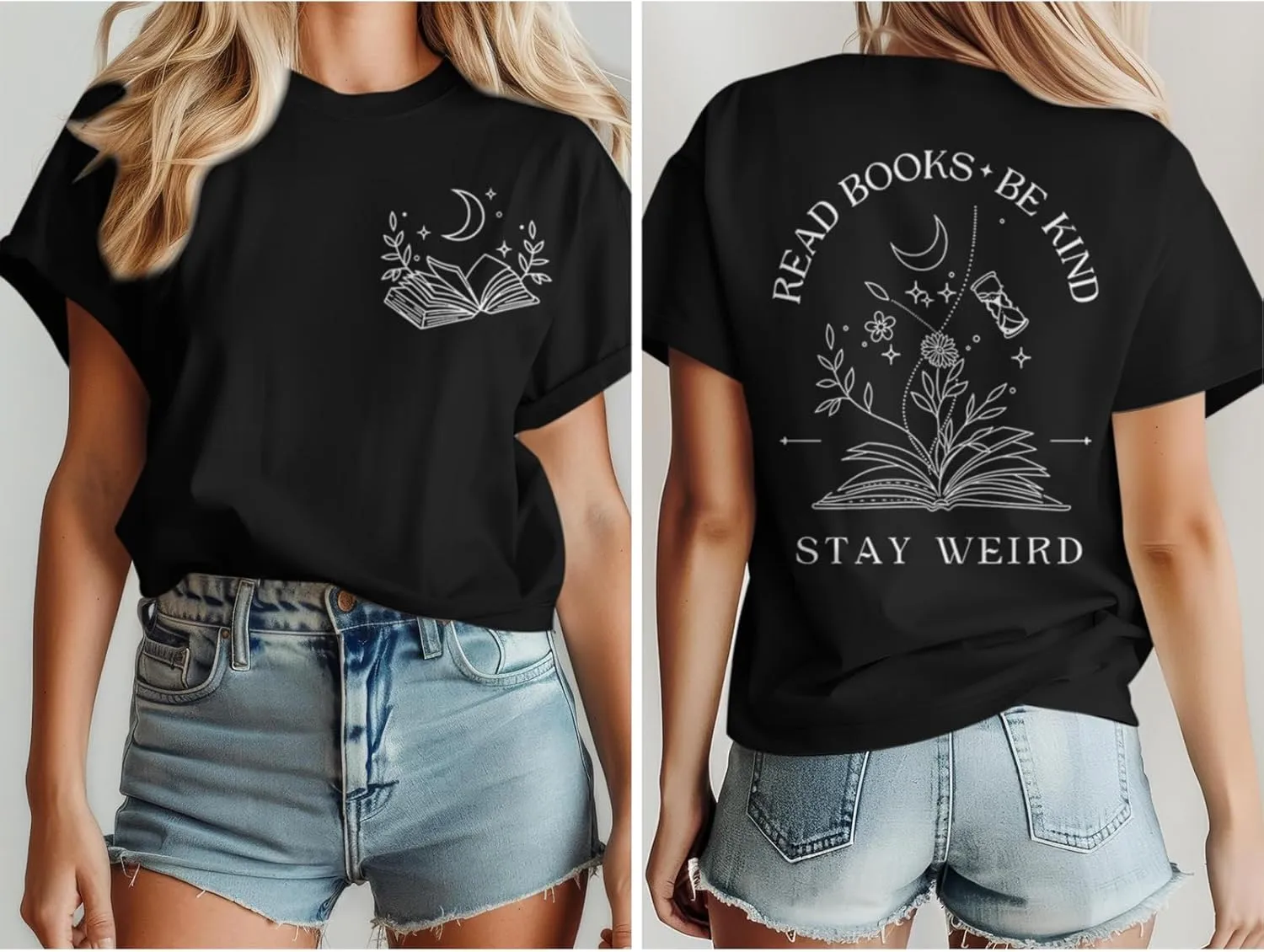 Book Shirts for Women Read Books Be Kind Stay Weird Tshirt Book Lovers Bookish Gifts Reading Shirt Bookworm Tee Tops