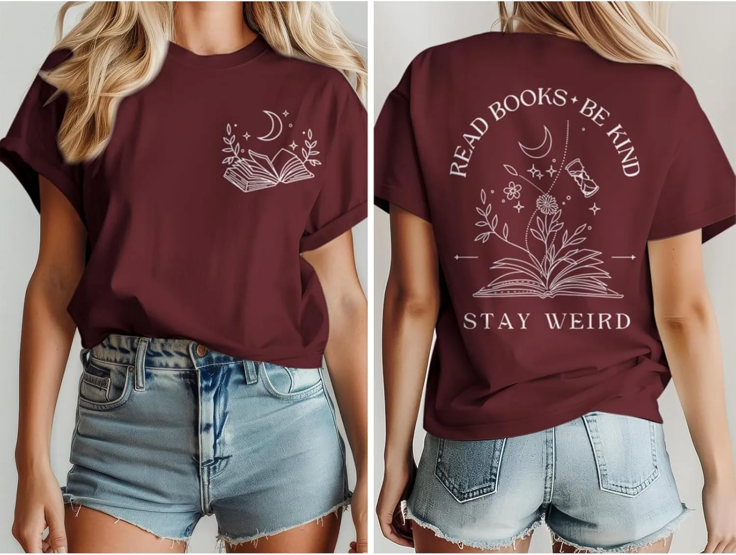 Book Shirts for Women Read Books Be Kind Stay Weird Tshirt Book Lovers Bookish Gifts Reading Shirt Bookworm Tee Tops