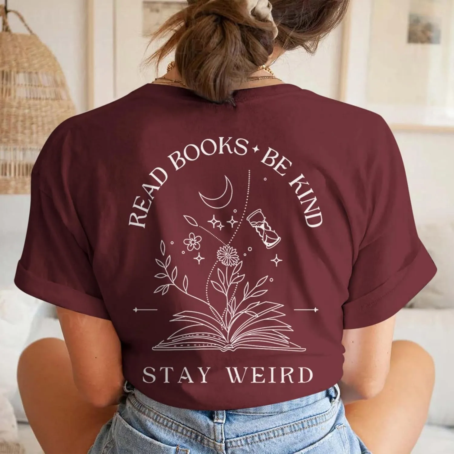 Book Shirts for Women Read Books Be Kind Stay Weird Tshirt Book Lovers Bookish Gifts Reading Shirt Bookworm Tee Tops