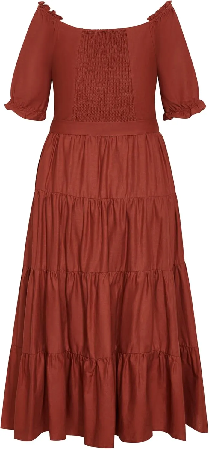 City Chic Women's Apparel Women's Plus Size Maxi Puff SLV