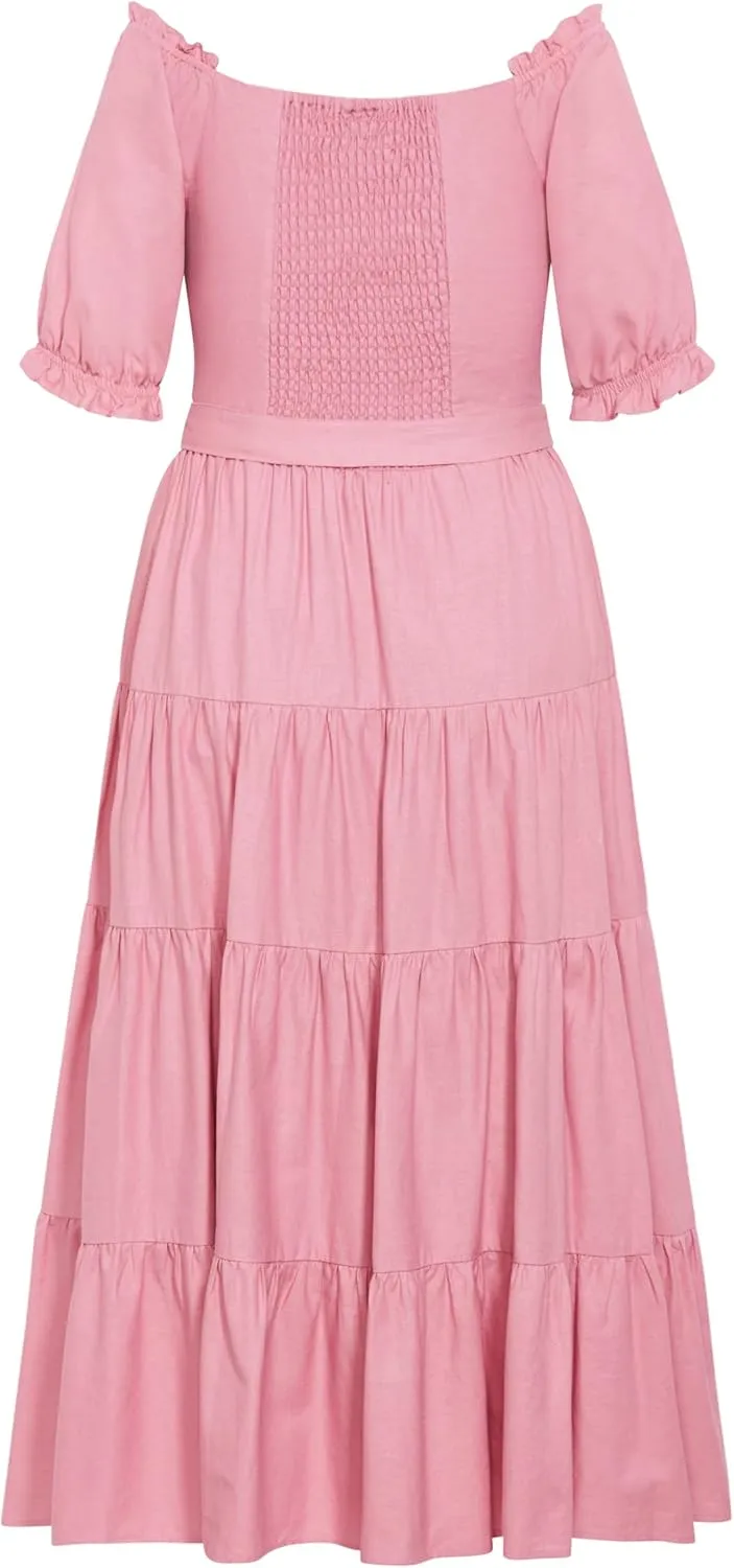 City Chic Women's Apparel Women's Plus Size Maxi Puff SLV