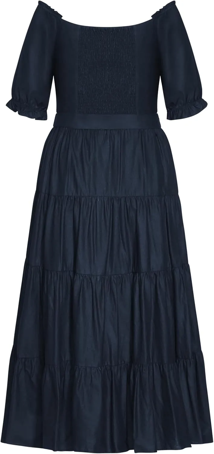City Chic Women's Apparel Women's Plus Size Maxi Puff SLV