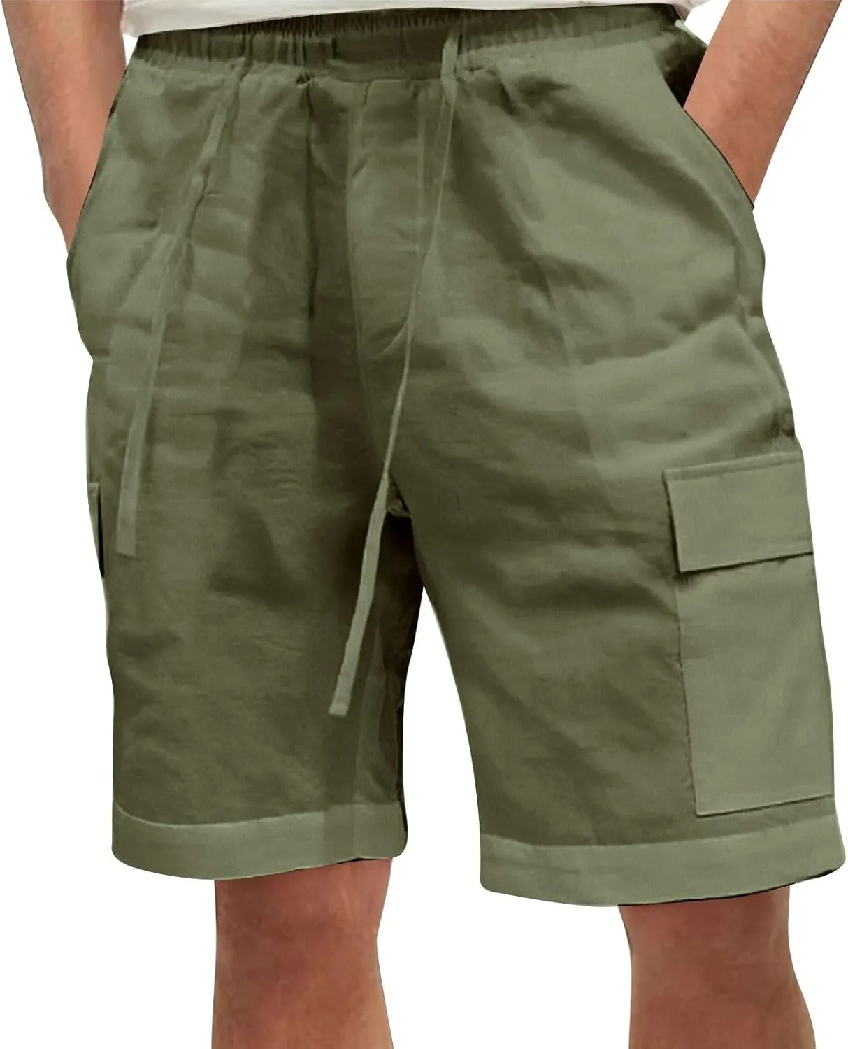 Cotton Linen Shorts for Men Casual Solid Color Baggy Shorts Breathable Pants Gym Running Thin Pants 2025 Summer
