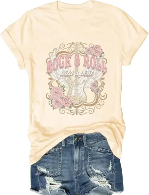 Country Music T Shirt for Women Summer Crew Neck Short Sleeve Loose Vacation Tee Tops