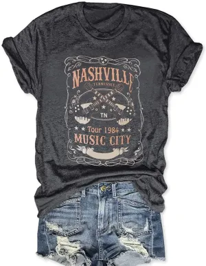Country Music T Shirt for Women Summer Crew Neck Short Sleeve Loose Vacation Tee Tops