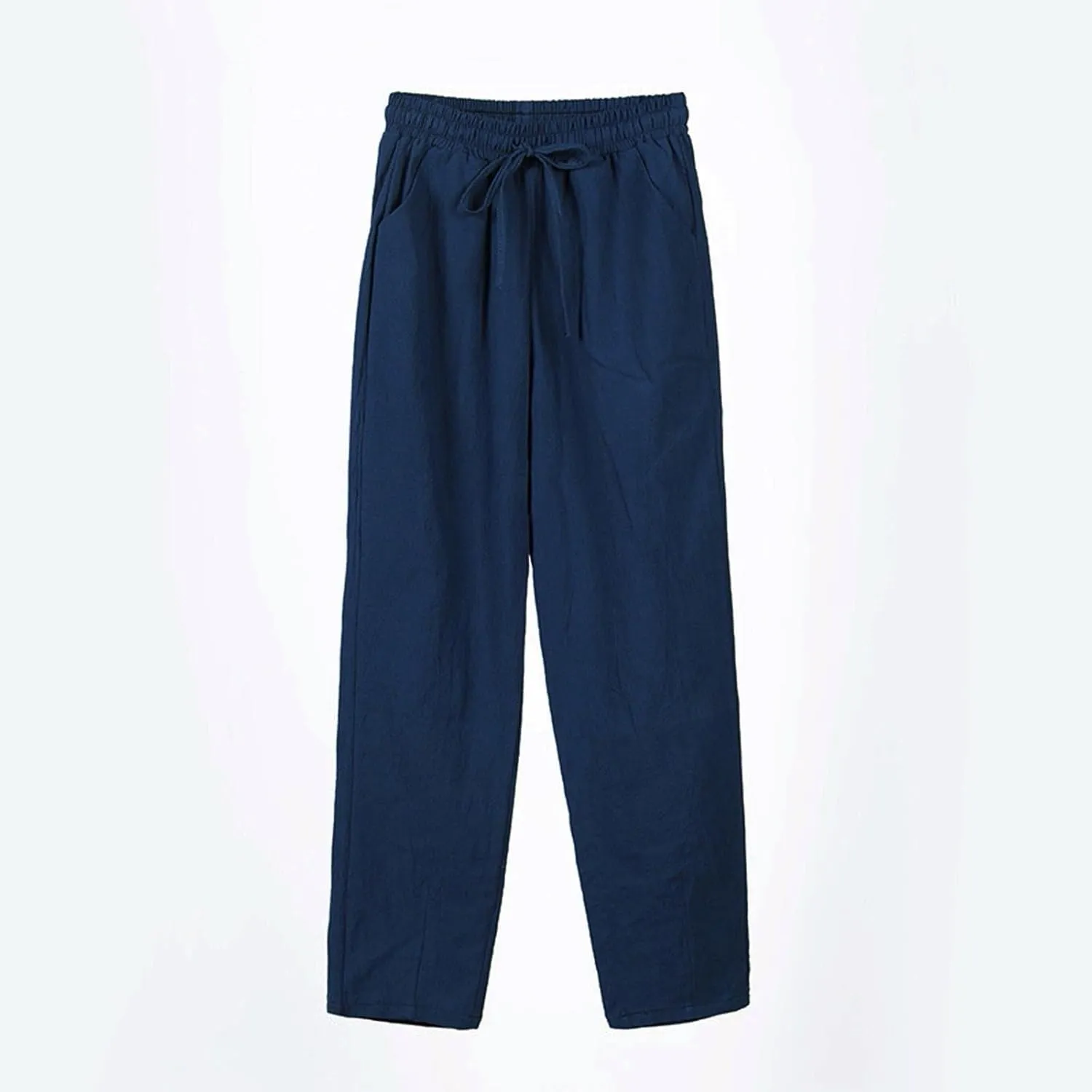 Cropped Linen Pants Women High Waist Wide Leg Casual Palazzo Pant with Pockets Beach Crop Trousers Summer Outfits