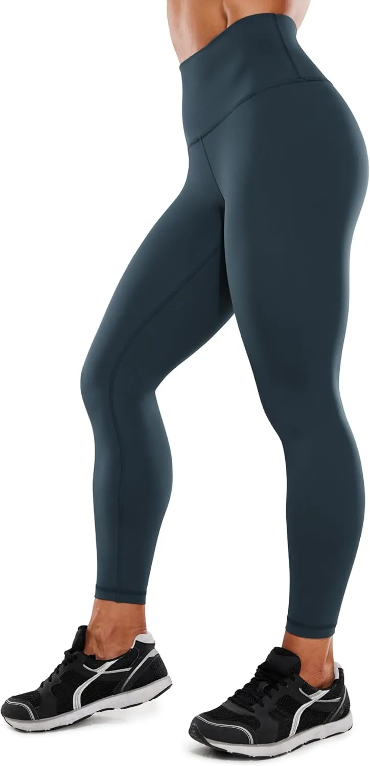 CRZ YOGA Women's Hugged Feeling Compression Leggings 25 Inches - Thick High Waisted Tummy Control Workout Pants Tights