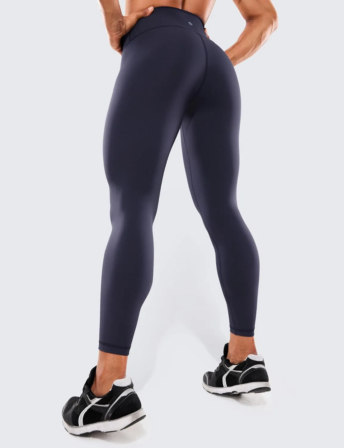 CRZ YOGA Women's Hugged Feeling Compression Leggings 25 Inches - Thick High Waisted Tummy Control Workout Pants Tights