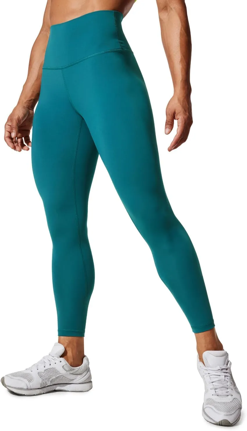 CRZ YOGA Women's Hugged Feeling Compression Leggings 25 Inches - Thick High Waisted Tummy Control Workout Pants Tights