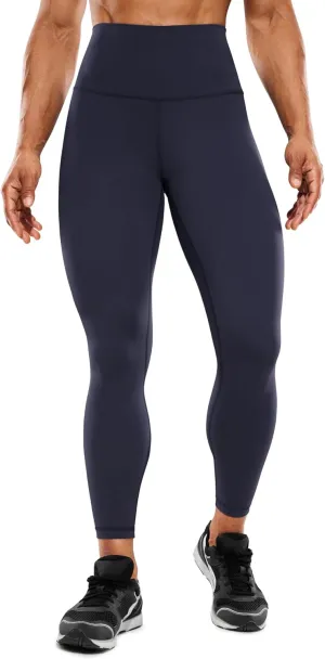 CRZ YOGA Women's Hugged Feeling Compression Leggings 25 Inches - Thick High Waisted Tummy Control Workout Pants Tights