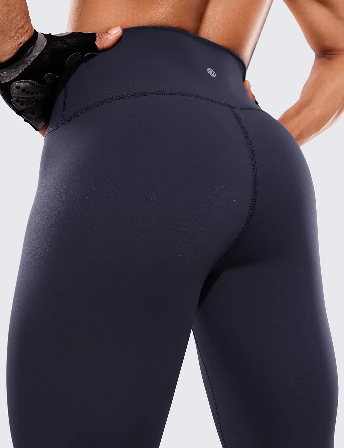CRZ YOGA Women's Hugged Feeling Compression Leggings 25 Inches - Thick High Waisted Tummy Control Workout Pants Tights