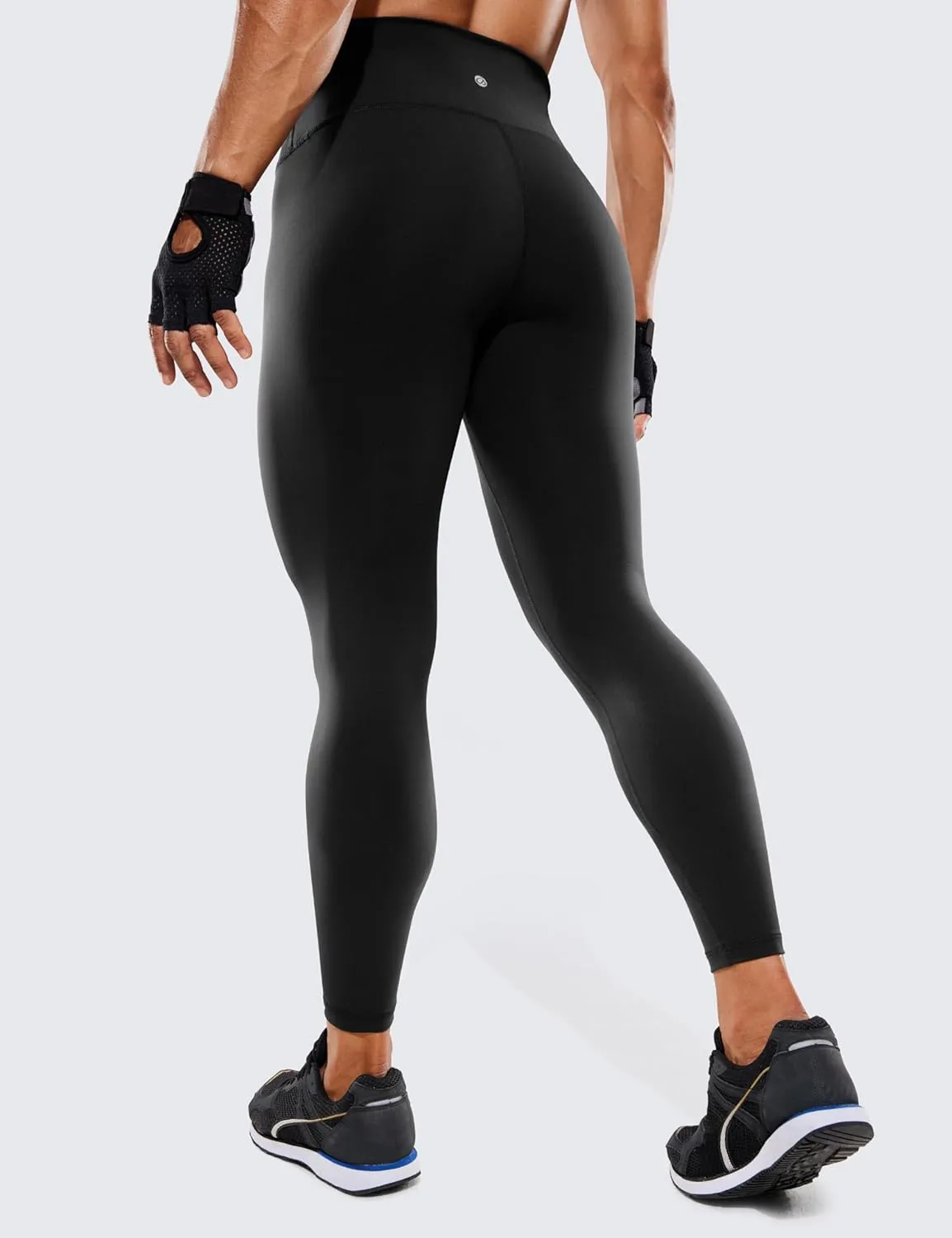 CRZ YOGA Women's Hugged Feeling Compression Leggings 25 Inches - Thick High Waisted Tummy Control Workout Pants Tights
