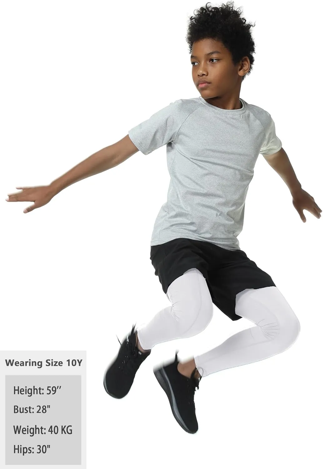 EXARUS Youth Boys Compression Leggings Pants Tights Basketball Athletic Sports Base Layer for Football 6-12Y