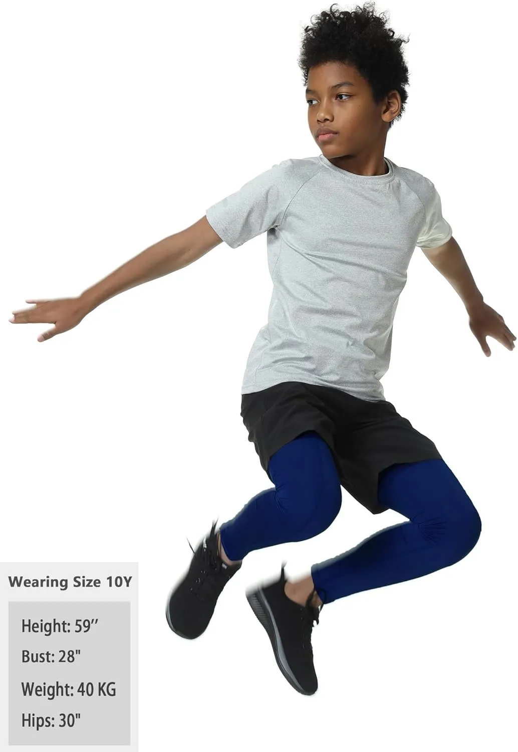 EXARUS Youth Boys Compression Leggings Pants Tights Basketball Athletic Sports Base Layer for Football 6-12Y