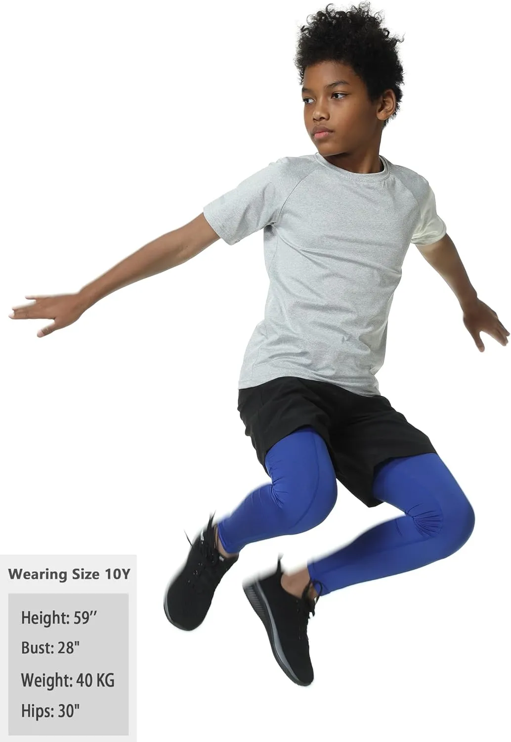 EXARUS Youth Boys Compression Leggings Pants Tights Basketball Athletic Sports Base Layer for Football 6-12Y