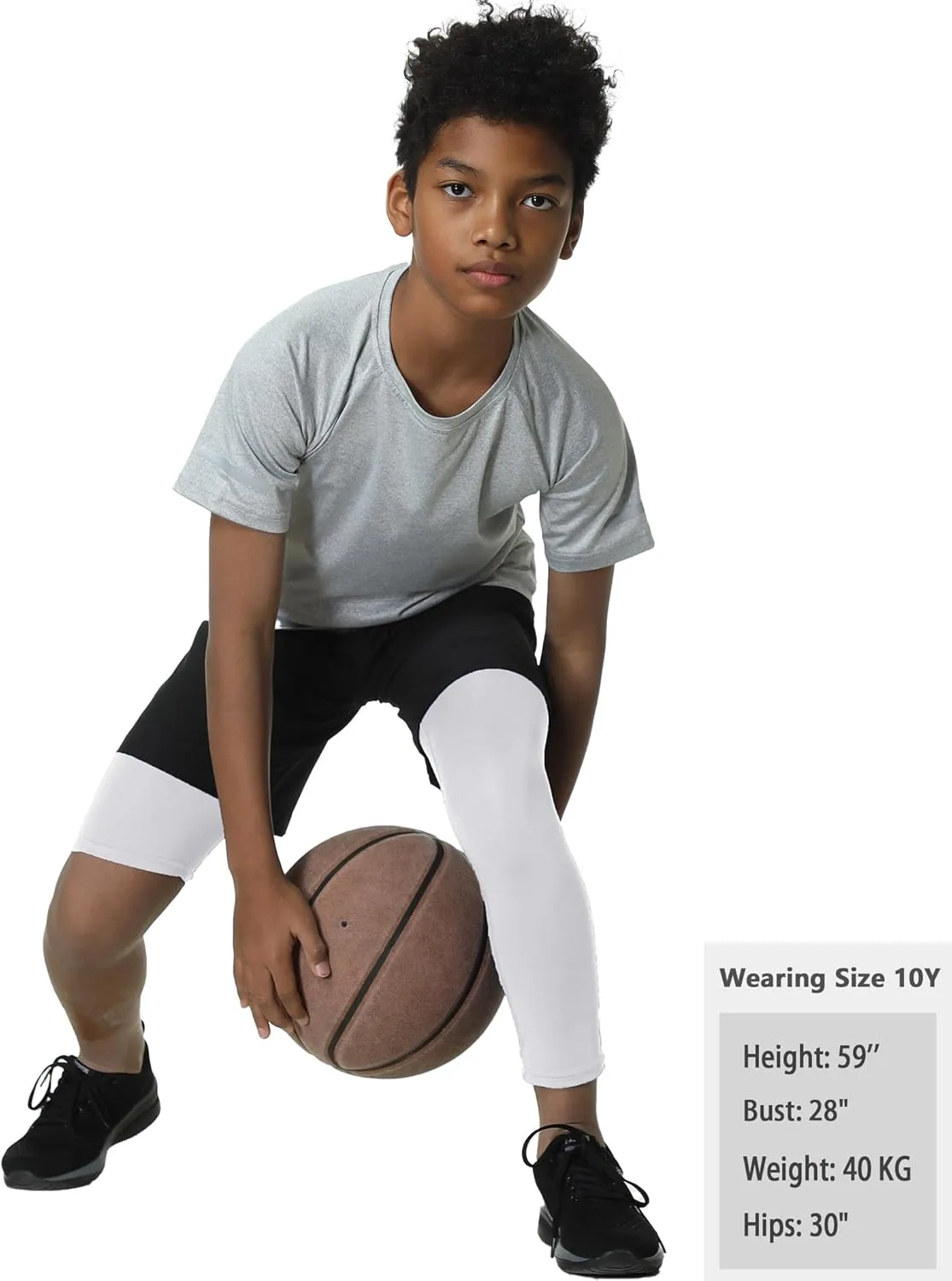 EXARUS Youth Boys Compression Leggings Pants Tights Basketball Athletic Sports Base Layer for Football 6-12Y