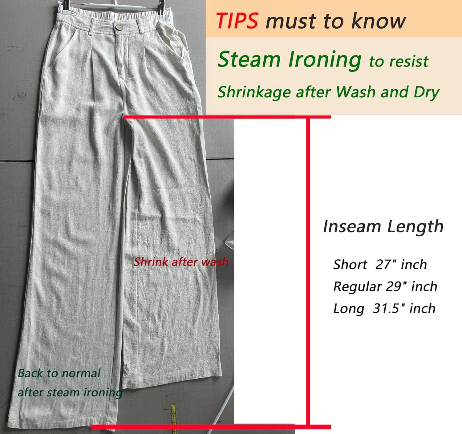 Fakanhui Women's Linen Dressy Work Casual Pants Summer Business Straight Wide Leg Cotton Linen Trouser Pants