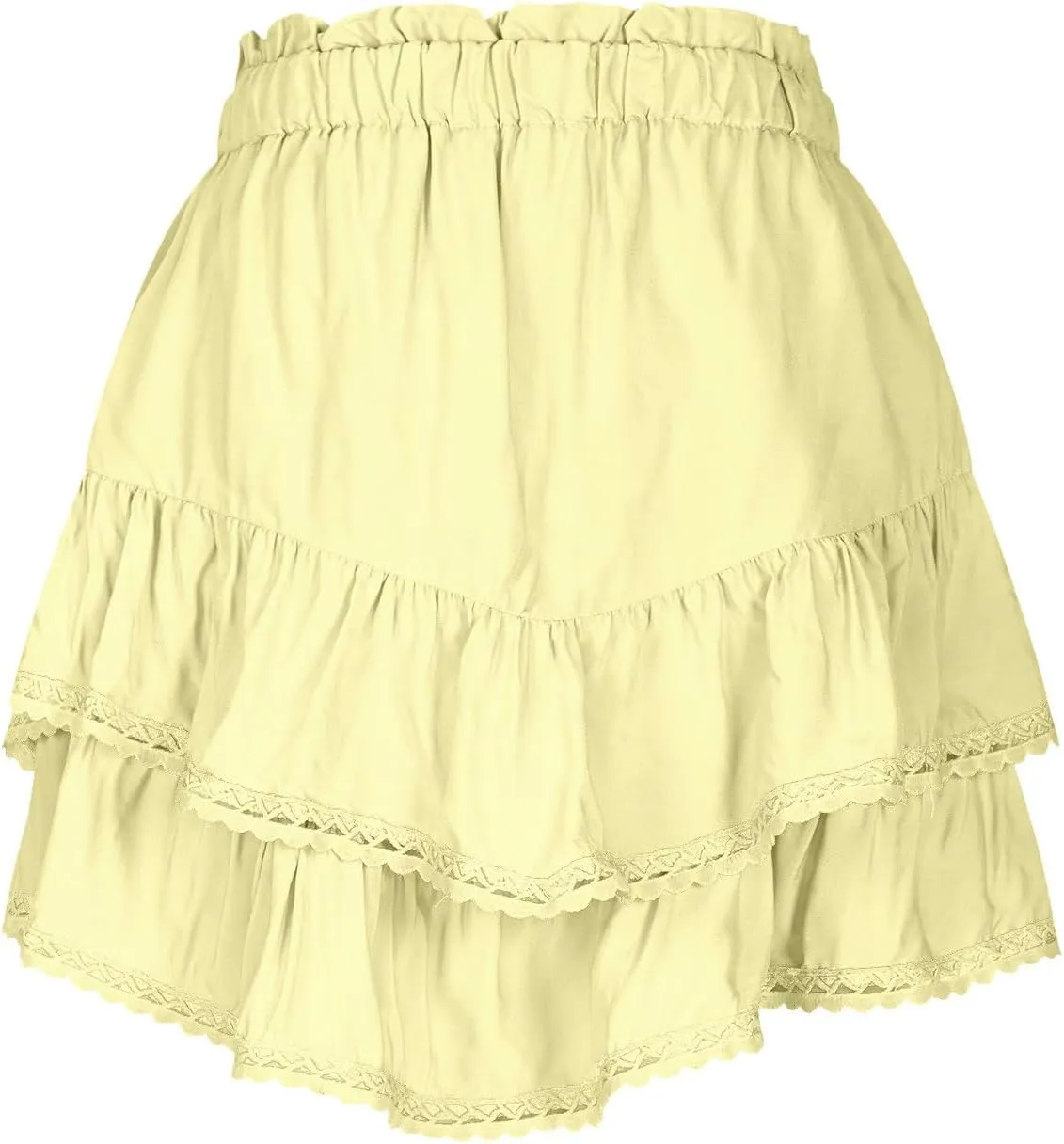 Flowy Shorts for Women Boho Ruffle Tiered Skirts Casual HIgh Waisted Mini Skirt Tennis Golf Summer Vacation Skorts