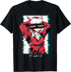 Game Over Anime Girl Japanese Vaporwave Aesthetic Waifu T-Shirt