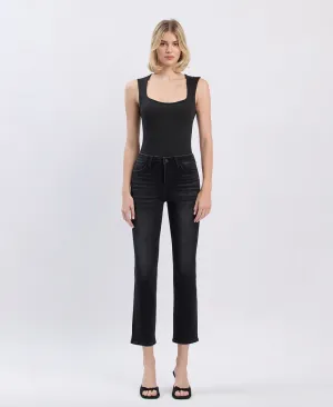 High Rise Ankle Slim Straight Jeans