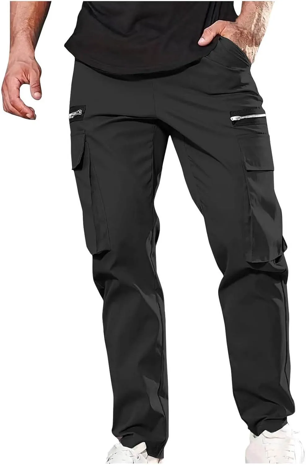 Hiking Pants Men Casual Sports Sweatpants with Zipper Pockets Track Jogging Workout Pants Athletic Running Pants