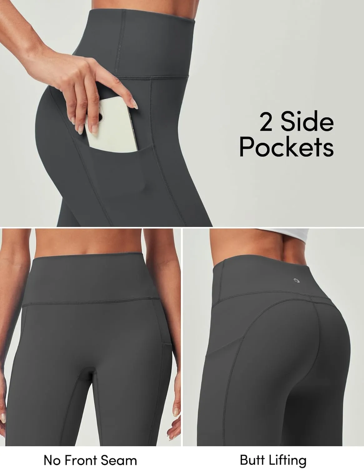 IUGA Compression Leggings for Women Tummy Control No Front Seam Leggings with Pockets High Waisted Workout Yoga Pants
