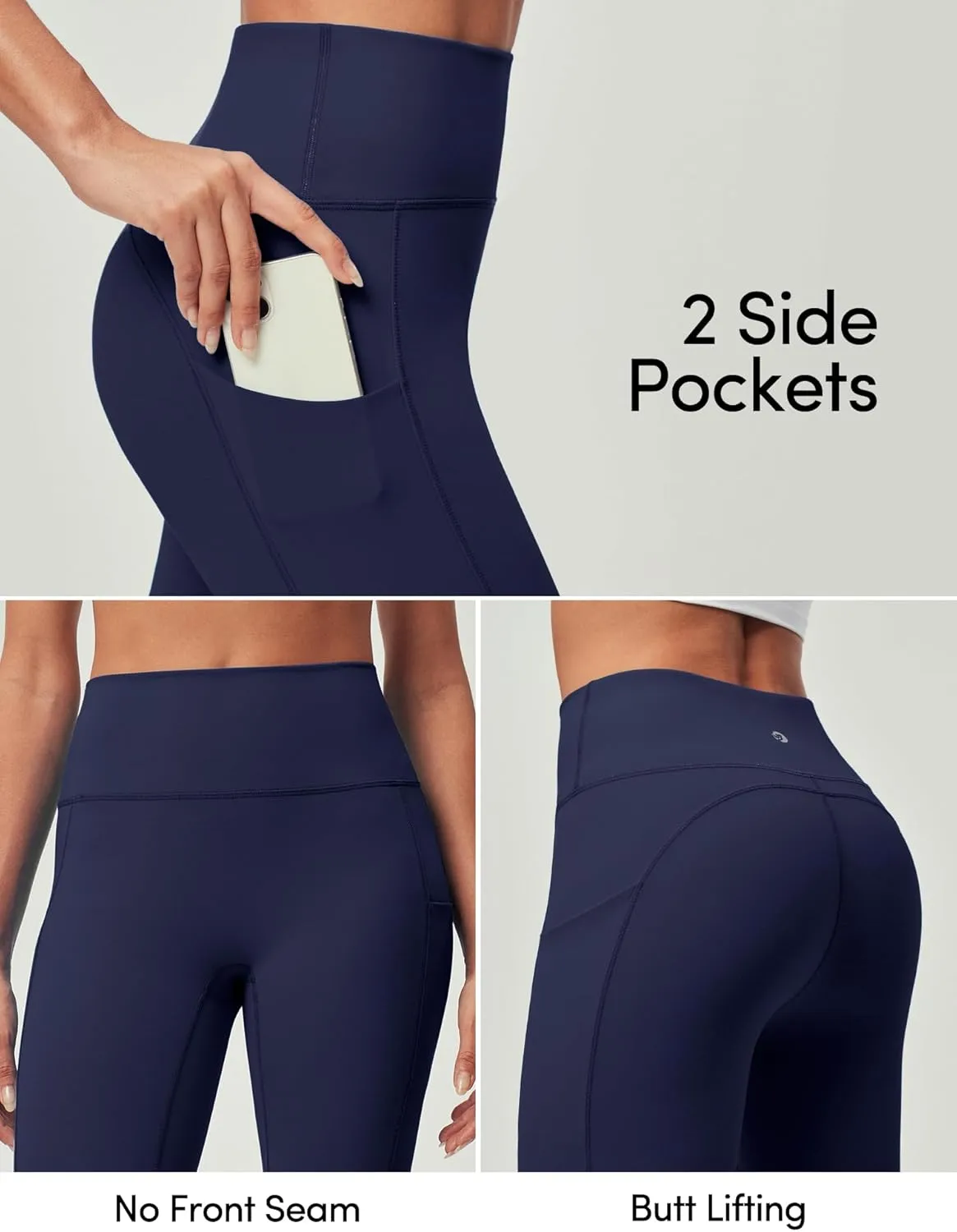 IUGA Compression Leggings for Women Tummy Control No Front Seam Leggings with Pockets High Waisted Workout Yoga Pants