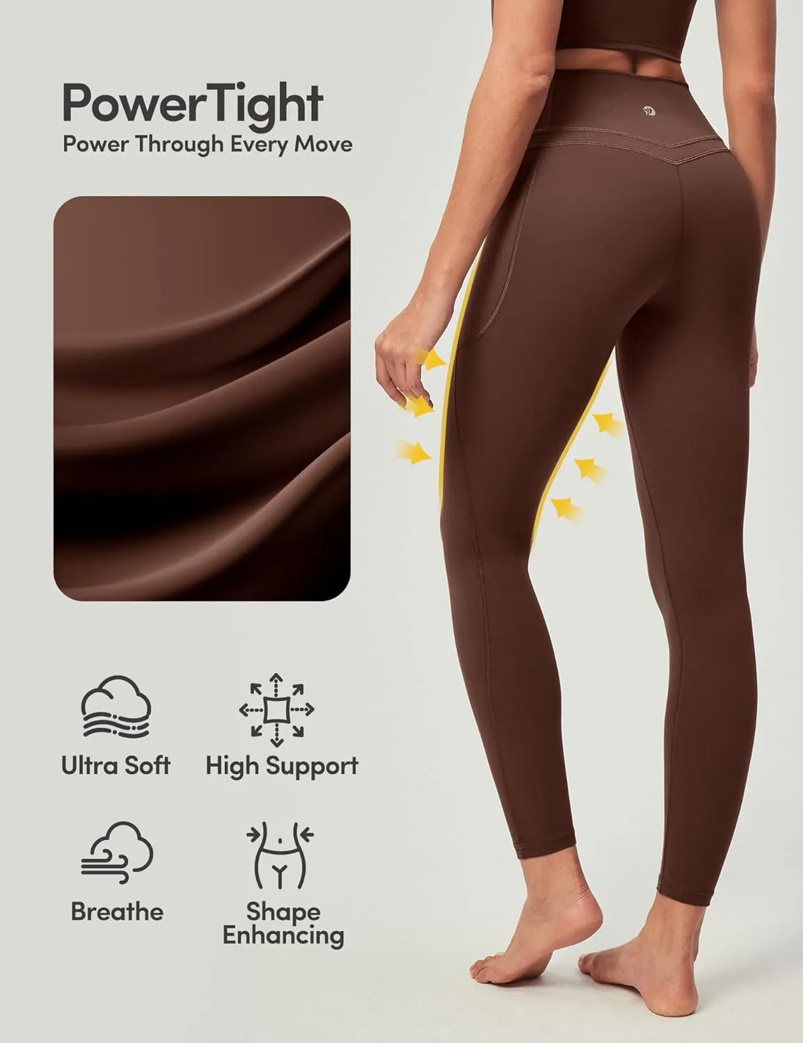IUGA Compression Leggings with Pockets for Women Tummy Control Leggings No Front Seam Workout High Waist Yoga Pants