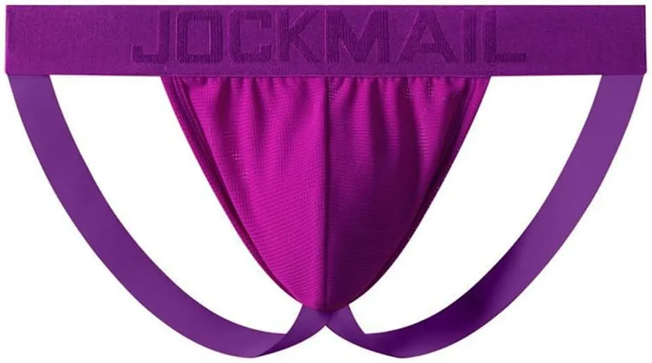 JOCKMAIL 4PCS/Pack Mens Thongs Underwear Jockstrap Low Rise Athletic Supporter Jockstrap Mens Breathable Briefs Men Jockstrap