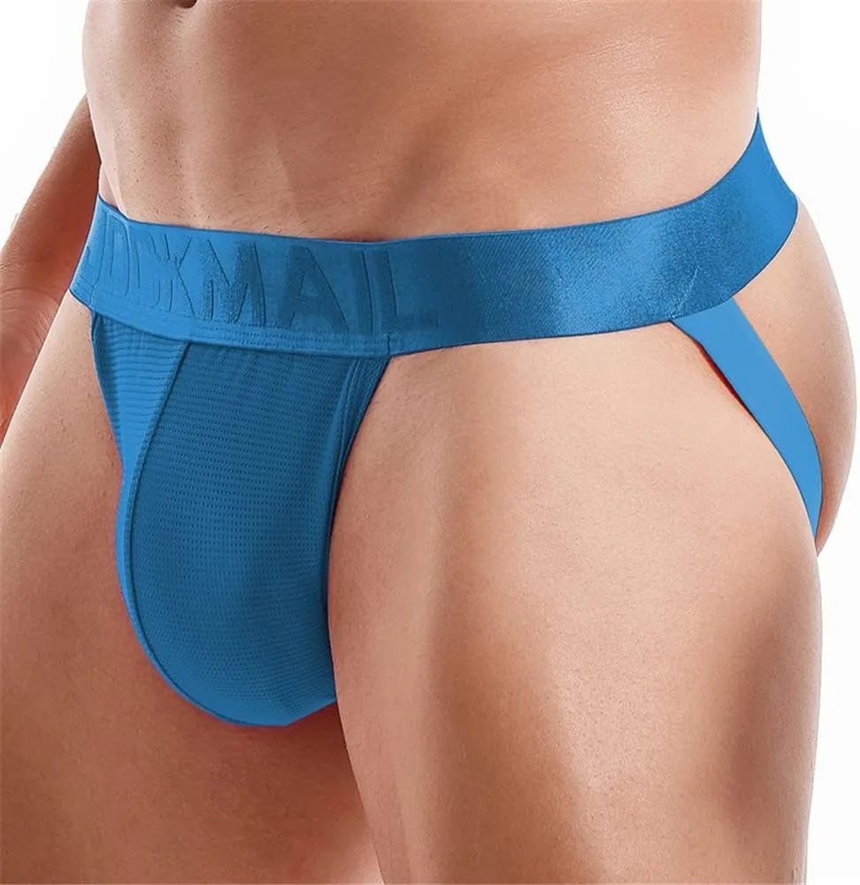 JOCKMAIL 4PCS/Pack Mens Thongs Underwear Jockstrap Low Rise Athletic Supporter Jockstrap Mens Breathable Briefs Men Jockstrap