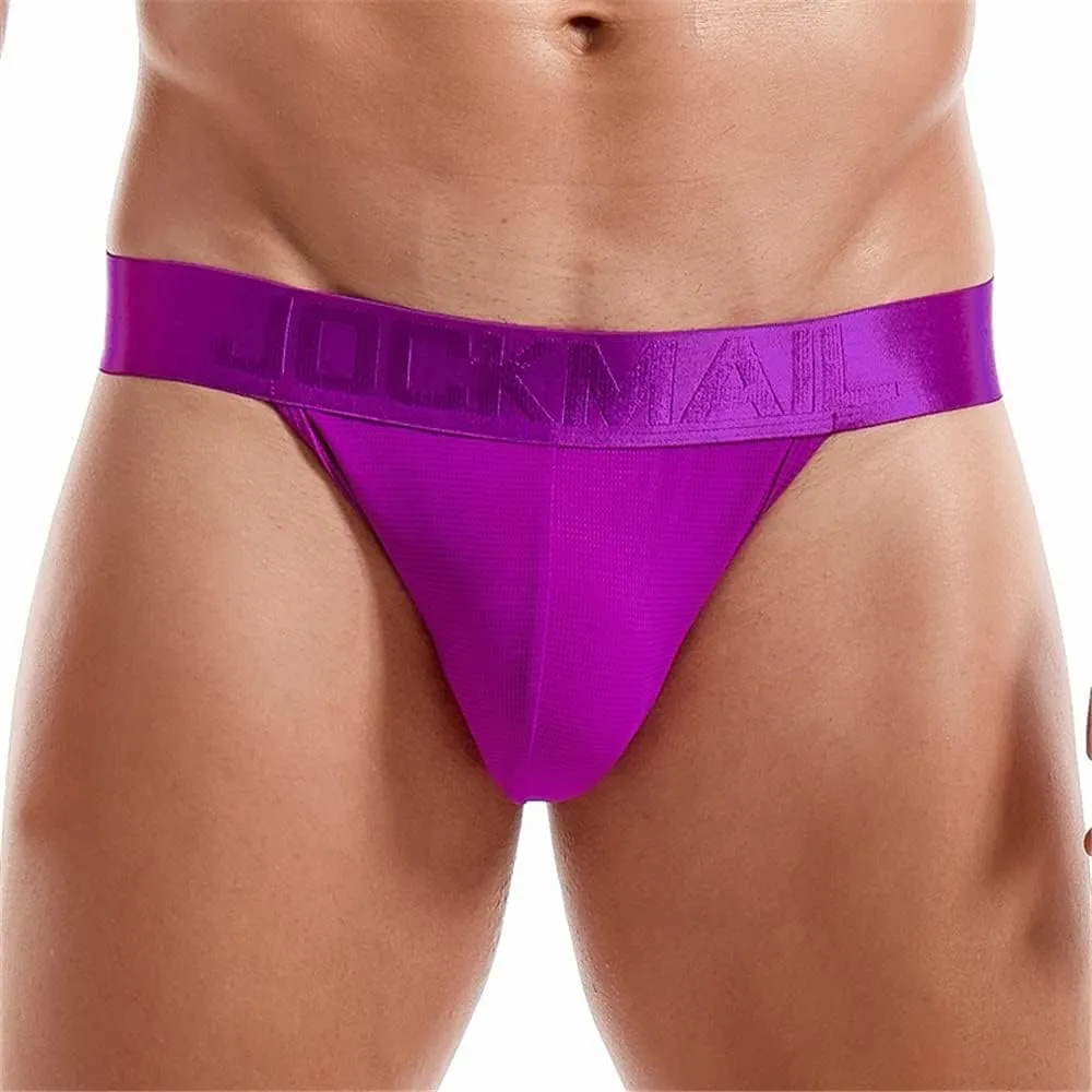 JOCKMAIL 4PCS/Pack Mens Thongs Underwear Jockstrap Low Rise Athletic Supporter Jockstrap Mens Breathable Briefs Men Jockstrap