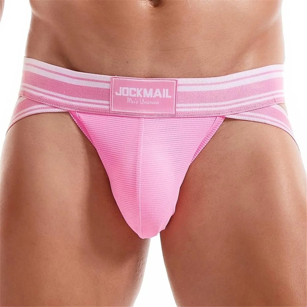 JOCKMAIL 5PCS/Pack Men Jockstrap Underwear Athletic Supporter Jockstrap Low Rise Men Briefs Jockstrap Sport Underwear