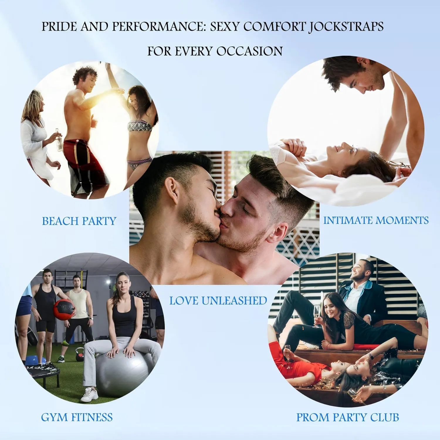 JOCKMAIL 5PCS/Pack Men Jockstrap Underwear Athletic Supporter Jockstrap Low Rise Men Briefs Jockstrap Sport Underwear