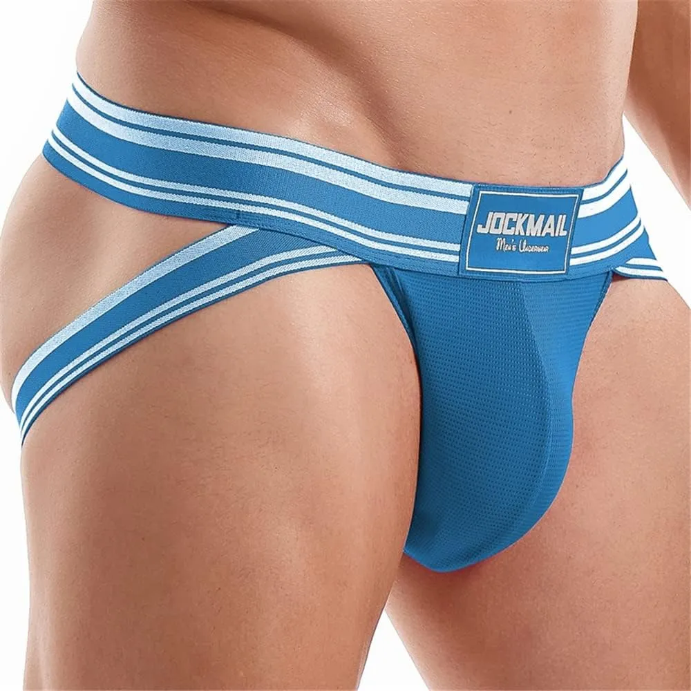 JOCKMAIL 5PCS/Pack Men Jockstrap Underwear Athletic Supporter Jockstrap Low Rise Men Briefs Jockstrap Sport Underwear