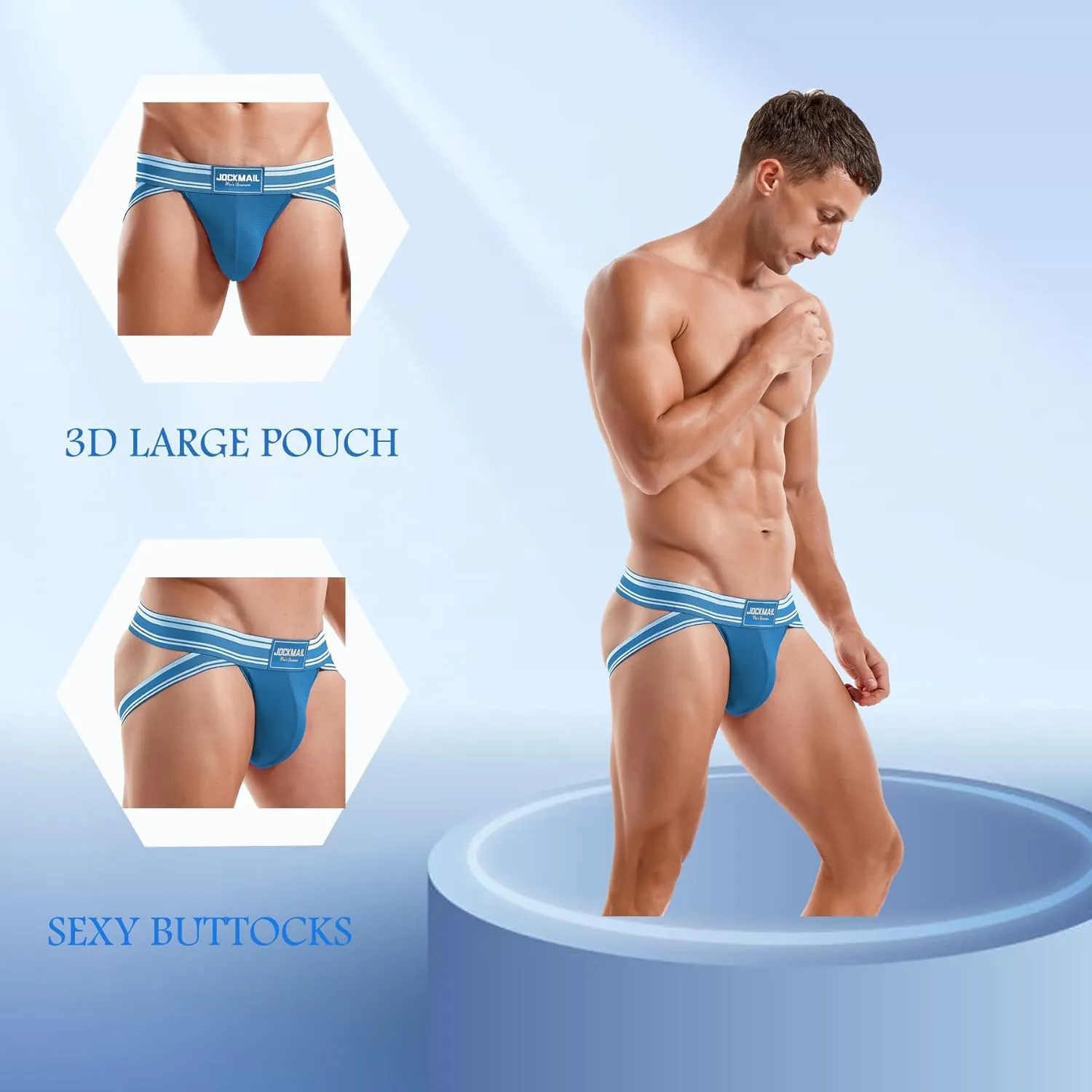 JOCKMAIL 5PCS/Pack Men Jockstrap Underwear Athletic Supporter Jockstrap Low Rise Men Briefs Jockstrap Sport Underwear