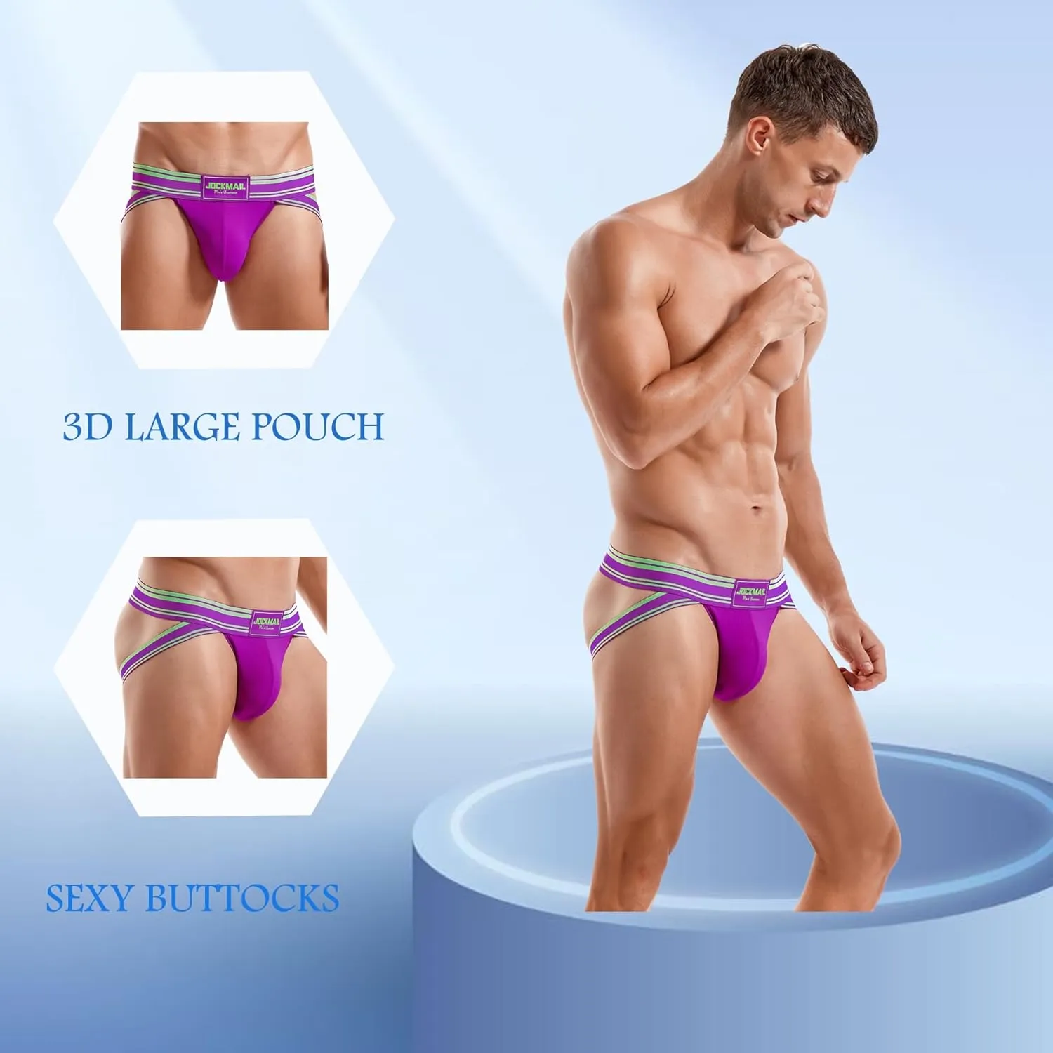 JOCKMAIL 5PCS/Pack Men Jockstrap Underwear Athletic Supporter Jockstrap Low Rise Men Briefs Jockstrap Sport Underwear