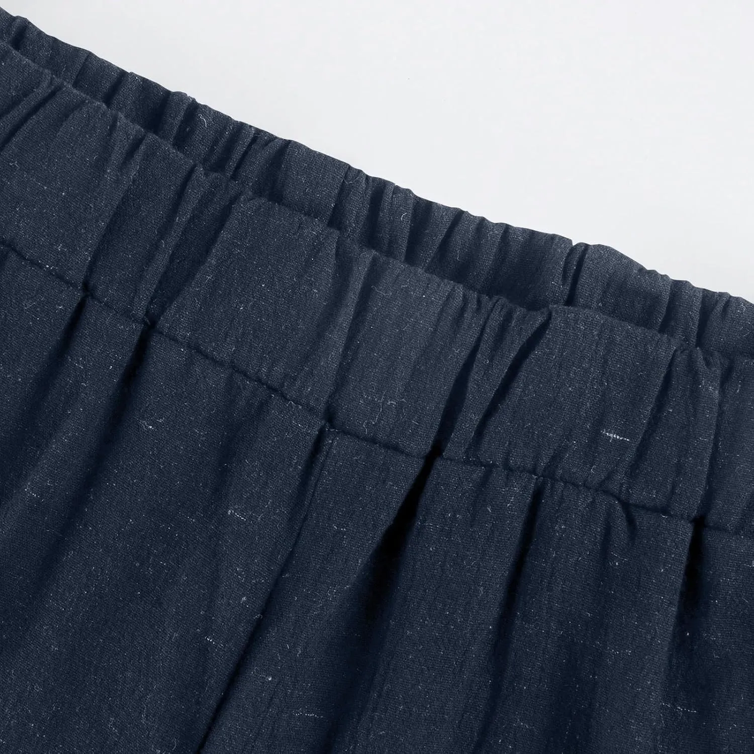 Linen Bermuda Shorts for Women Summer Drawstring Elastic High Short Knee Length Casual Shorts Vacation Beach Trousers
