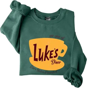 Luke's Diner Sweatshirts for WomenCrewneck Lukes Diner Graphic Long Sleeve Casual Pullover Preppy Girls Sweatshirt