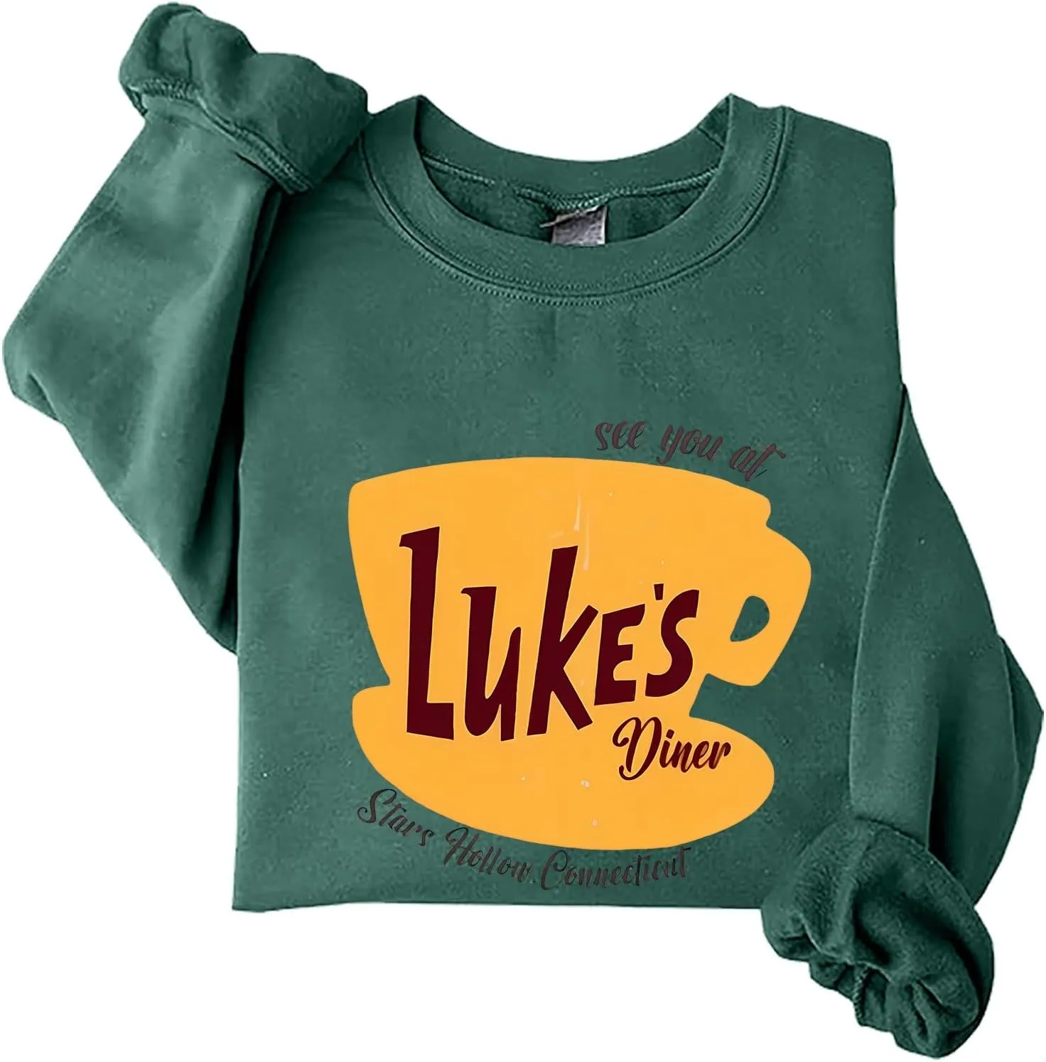 Luke's Diner Sweatshirts for WomenCrewneck Lukes Diner Graphic Long Sleeve Casual Pullover Preppy Girls Sweatshirt