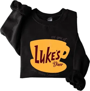 Luke's Diner Sweatshirts for WomenCrewneck Lukes Diner Graphic Long Sleeve Casual Pullover Preppy Girls Sweatshirt