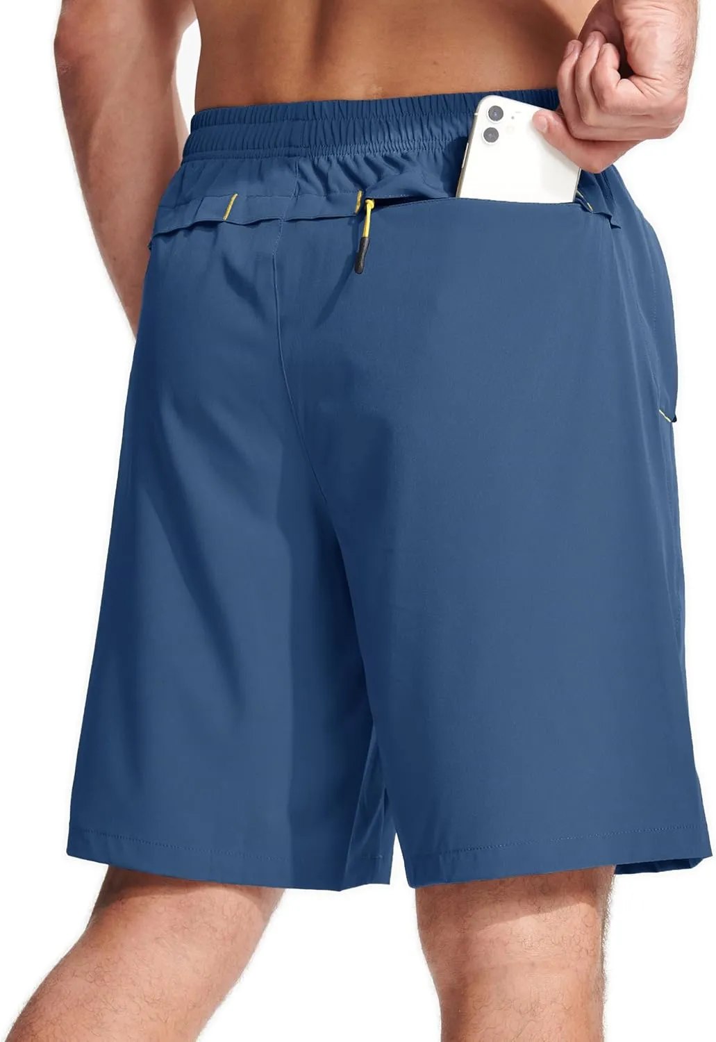 MAGCOMSEN Men's Athletic Running Shorts 9" Quick Dry Lightweight Sport Workout Hiking Gym Shorts with Zipper Pockets