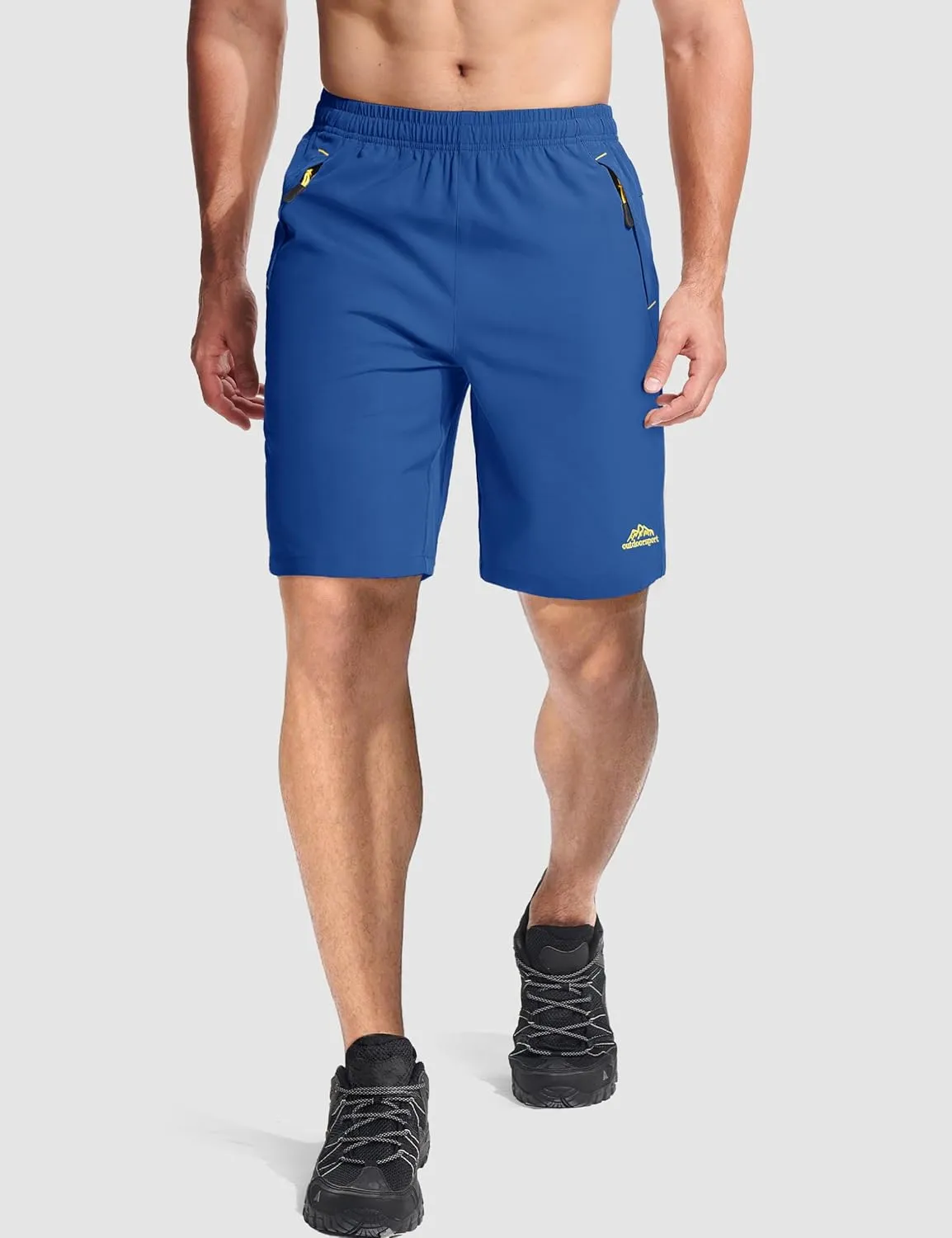 MAGCOMSEN Men's Athletic Running Shorts 9" Quick Dry Lightweight Sport Workout Hiking Gym Shorts with Zipper Pockets