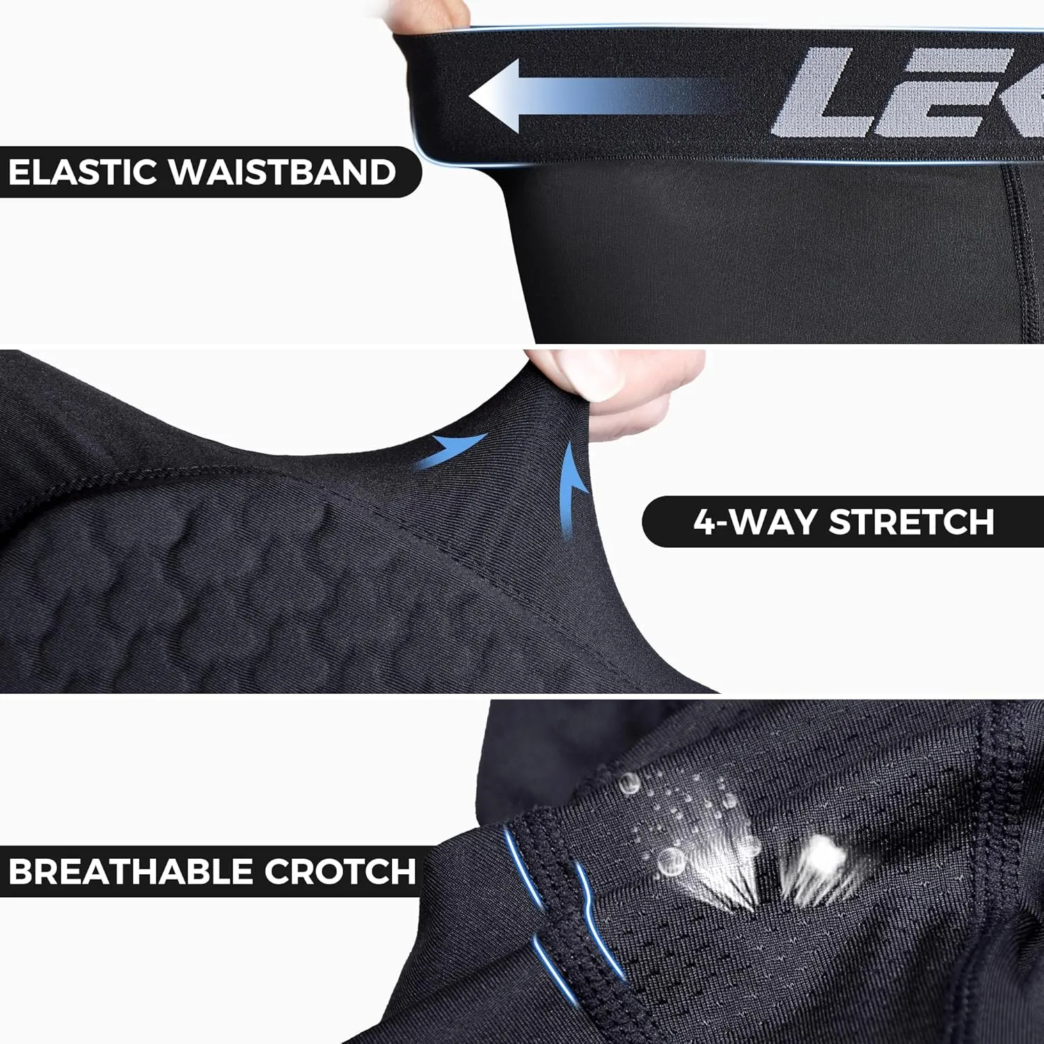 Men's 3/4 Capri Basketball Pants with Knee Pads Padded Compression Leggings